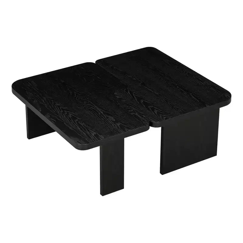 Ensemble de tables basses, design minimaliste rectangulaire, table combinée en bois polyvalente pour le bureau et le salon