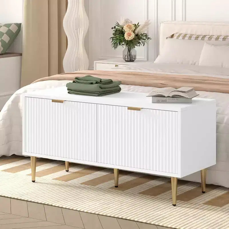 Meuble à chaussures moderne, banc d'entrée avec deux portes, armoire d'entrée compacte en bois, espace de rangement pour le hall et la porte d'entrée, noir