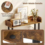 Costway Étagère 5 Niveaux 1/2 PCS, Bibliothèque Ouverte avec Kit Anti-Basculement, Meuble de Rangement pour Salon Noir/Brun Rustique et Noir