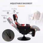 Chaise de jeu inclinable TUYOHW 90-130 avec plaque de base pivotante et porte-gobelet, chaises de jeu vidéo pivotantes à 360° avec oreiller de tête et lombaire, repose-pieds