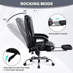 TUYOHW Chaise de massage Chaise de patron pour bureau, Chaise de bureau ergonomique pivotante à 360° avec repose-pieds, Chaise d'ordinateur inclinable avec hauteur réglable, Noir
