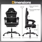 Chaise de bureau Costway réglable en hauteur avec appui-tête, soutien lombaire, accoudoirs synchronisés Noir/Gris
