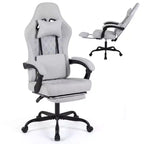 Chaise de bureau Costway réglable en hauteur avec appui-tête, soutien lombaire, accoudoirs synchronisés Noir/Gris