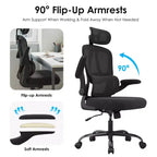 Chaise de bureau ergonomique en maille TUYOHW avec support lombaire réglable, appui-tête et accoudoirs relevables, chaise de bureau à domicile pour l'étude, salle de jeux