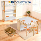 Table d'activités pour enfants avec 2 chaises, ensemble de table d'activités convertible en étagères de rangement, bureau de bricolage pour enfants avec 3 boîtes de rangement