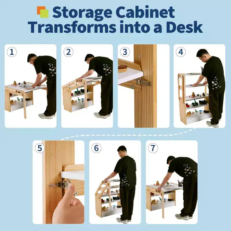 Table d'activités pour enfants avec 2 chaises, ensemble de table d'activités convertible en étagères de rangement, bureau de bricolage pour enfants avec 3 boîtes de rangement