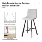 TUYOHW 26H Tabourets de bar élégants avec dossier ergonomique, lot de 2, tabourets de bar hauteur comptoir pour îlot de cuisine, cadre en métal robuste, capacité de 136 kg