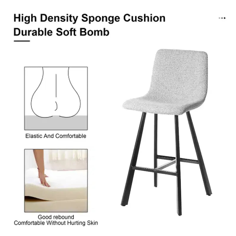 TUYOHW 26H Tabourets de bar élégants avec dossier ergonomique, lot de 2, tabourets de bar hauteur comptoir pour îlot de cuisine, cadre en métal robuste, capacité de 136 kg