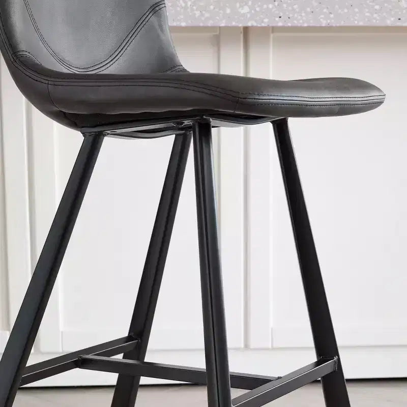 TUYOHW 26H Tabourets de bar élégants avec dossier ergonomique, lot de 2, tabourets de bar hauteur comptoir pour îlot de cuisine, cadre en métal robuste, capacité de 136 kg