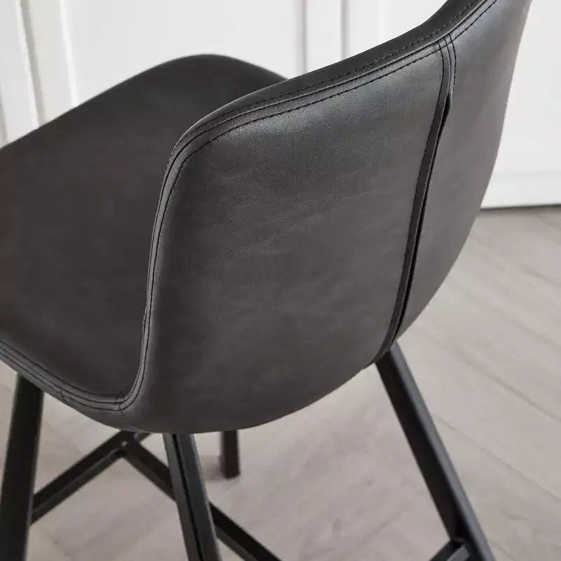 TUYOHW 26H Tabourets de bar élégants avec dossier ergonomique, lot de 2, tabourets de bar hauteur comptoir pour îlot de cuisine, cadre en métal robuste, capacité de 136 kg