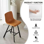 TUYOHW 26H Tabourets de bar élégants avec dossier ergonomique, lot de 2, tabourets de bar hauteur comptoir pour îlot de cuisine, cadre en métal robuste, capacité de 136 kg