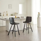 TUYOHW 26H Sleek Bar Stools with Ergonomic Back,Set of 2,Counter Height Bar Stools for Kitchen Island,Sturdy Metal Frame,300lbs Capacity