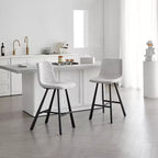 TUYOHW 26H Tabourets de bar élégants avec dossier ergonomique, lot de 2, tabourets de bar hauteur comptoir pour îlot de cuisine, cadre en métal robuste, capacité de 136 kg