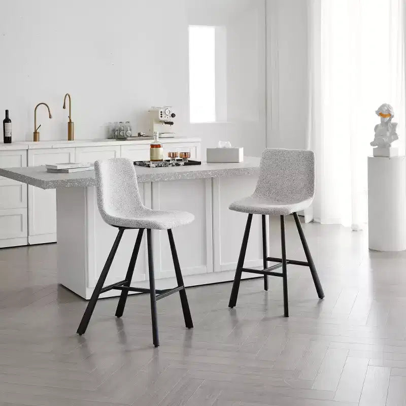 TUYOHW 26H Tabourets de bar élégants avec dossier ergonomique, lot de 2, tabourets de bar hauteur comptoir pour îlot de cuisine, cadre en métal robuste, capacité de 136 kg
