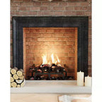 Grille de cheminée, support de bûches en acier 3/4 avec 6 pieds de support et 5 barres, support de bûches pour cheminée, foyer extérieur encastré