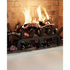 Grille de cheminée, support de bûches en acier 3/4 avec 6 pieds de support et 5 barres, support de bûches pour cheminée, foyer extérieur encastré