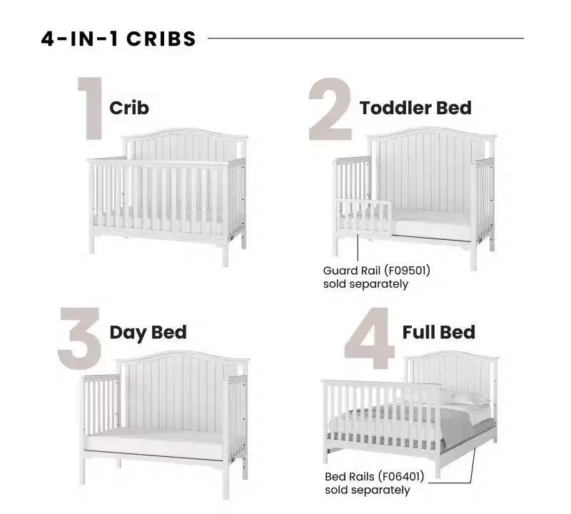 Ensemble de chambre de bébé Hampton Arch Top de Child Craft, 2 pièces, comprend un lit de bébé convertible 4-en-1 et une table à langer