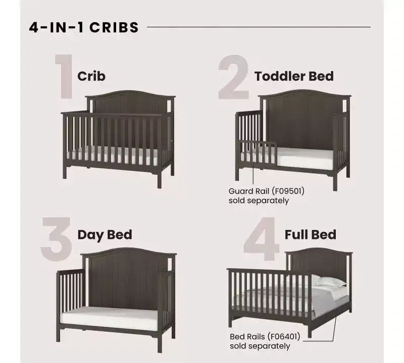 Ensemble de chambre de bébé Hampton Arch Top de Child Craft, 2 pièces, comprend un lit de bébé convertible 4-en-1 et une table à langer