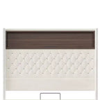 Cadre de lit plateforme capitonné en velours, taille Full/Queen, avec port USB et veilleuse, lit plateforme à dossier incurvé avec tête de lit décorée de rivets et étagère