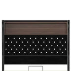 Cadre de lit plateforme capitonné en velours, taille Full/Queen, avec port USB et veilleuse, lit plateforme à dossier incurvé avec tête de lit décorée de rivets et étagère