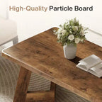 Table basse Lantine, table basse de ferme avec pieds en V, tables de salon rectangulaires de 120 x 60 cm, facile à assembler, marron rustique