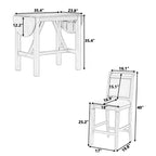 Ensemble de salle à manger 3 pièces, table à abattants extensibles avec 2 chaises, ensemble table de cuisine en bois d'hévéa robuste peu encombrant pour 2 personnes, maison, restaurant