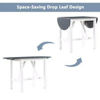 Ensemble de salle à manger 3 pièces, table à abattants extensibles avec 2 chaises, ensemble table de cuisine en bois d'hévéa robuste peu encombrant pour 2 personnes, maison, restaurant