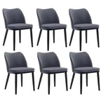 6-Piece dining chair set with soft cushions & sturdy wooden legs. Ideal for dining rooms, kitchens, living rooms - dark grey