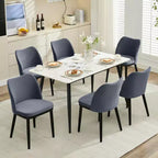 Lot de 6 chaises de salle à manger avec coussins moelleux et pieds en bois robustes. Idéales pour les salles à manger, les cuisines, les salons - gris foncé