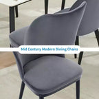 Lot de 6 chaises de salle à manger avec coussins moelleux et pieds en bois robustes. Idéales pour les salles à manger, les cuisines, les salons - gris foncé