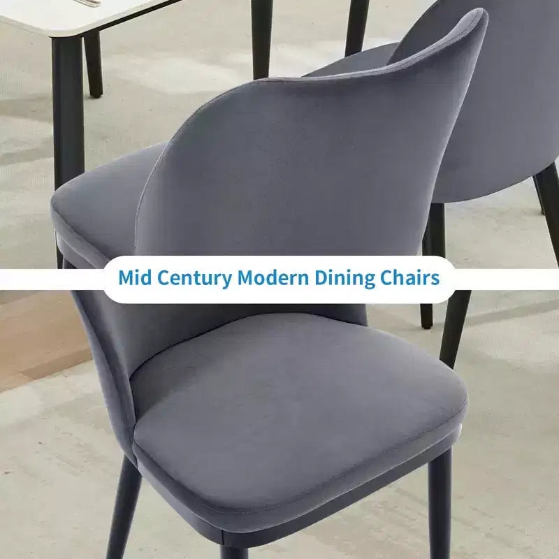 Lot de 6 chaises de salle à manger avec coussins moelleux et pieds en bois robustes. Idéales pour les salles à manger, les cuisines, les salons - gris foncé