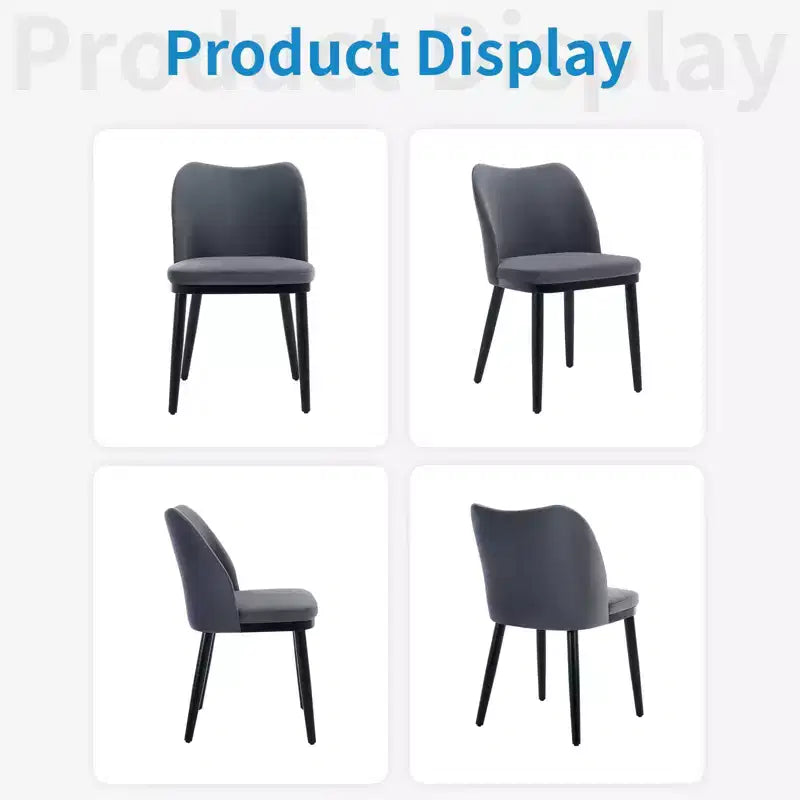 Lot de 6 chaises de salle à manger avec coussins moelleux et pieds en bois robustes. Idéales pour les salles à manger, les cuisines, les salons - gris foncé
