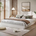 King Size Wood Platform Bed Frame with Slats Support, No Headboard, Box Spring-Free Design, Floorstanding, Walnut Finish
