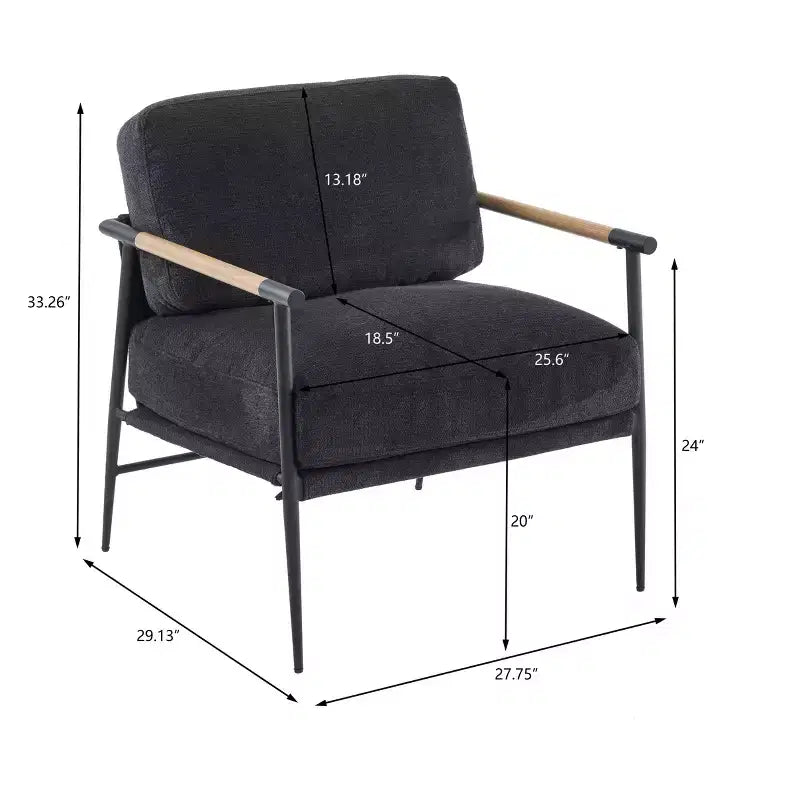 Chaise de Loisirs, Fauteuil de Salon Rembourré en Velours avec Pieds de Soutien et Accoudoirs, Montage Facile, pour Salle à Manger, Chambre d'amis, Salon, Cuisine, Lounge