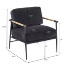 Chaise de Loisirs, Fauteuil de Salon Rembourré en Velours avec Pieds de Soutien et Accoudoirs, Montage Facile, pour Salle à Manger, Chambre d'amis, Salon, Cuisine, Lounge