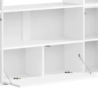 Étagère Bibliothèque en Forme de U à 4 Niveaux, Château, avec Meuble et Lumière LED, Organisateur de Rangement Cubique Blanc