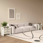 Table de chevet en rotin, 2 tiroirs, lot de 2, table de chevet moderne avec station de charge pour chambre à coucher et salon