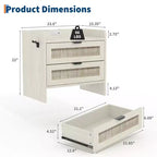 Table de chevet en rotin, 2 tiroirs, lot de 2, table de chevet moderne avec station de charge pour chambre à coucher et salon
