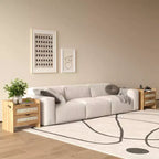 Table de chevet en rotin, 2 tiroirs, lot de 2, table de chevet moderne avec station de charge pour chambre à coucher et salon
