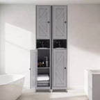 Acekool Armoire de rangement autoportante de 170 cm de haut, portes doubles résistantes à l'eau, étagères réglables, organisateur pour salle de bain ou cuisine