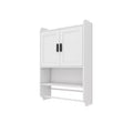 sumyeg Bathroom Wall Cabinet with Doors, Adjustable Shelf, Towel Bar, and Paper Holder