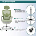 Chaise de bureau ergonomique TUYOHW avec repose-pieds rétractable, chaise de jeu avec coussin de soutien lombaire et accoudoirs rembourrés, chaise pivotante pour le bureau