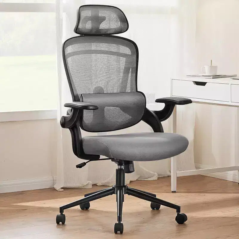 Chaise de bureau ergonomique à dossier haut TUYOHW avec support lombaire réglable, chaise de jeu avec accoudoirs relevables, chaise d'ordinateur en maille pour la maison, le bureau
