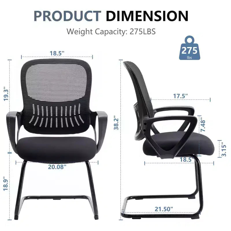 TUYOHW Chaise de Bureau Ergonomique avec Assise Rembourrée, Chaise Gaming avec Accoudoir et Support Lombaire, Chaises d'Ordinateur pour Salle de Lecture, Noir