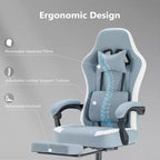 Chaise de bureau ergonomique TUYOHW avec accoudoirs rembourrés, chaise de jeu avec support lombaire, chaise roulante pivotante avec roulettes pour la maison, le bureau