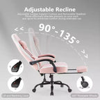 Chaise de bureau ergonomique TUYOHW avec accoudoirs rembourrés, chaise de jeu avec support lombaire, chaise roulante pivotante avec roulettes pour la maison, le bureau
