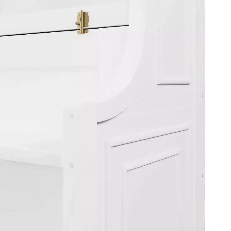 Lit escamotable double Whisen Elegant avec bureau et étagères de rangement
