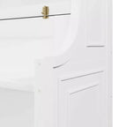 Lit escamotable double Whisen Elegant avec bureau et étagères de rangement