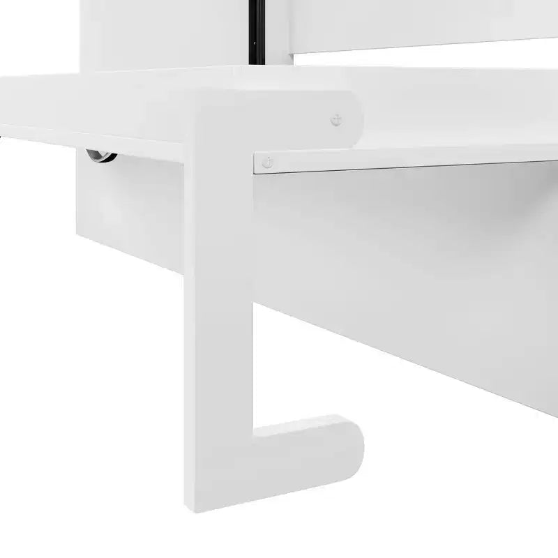 Lit escamotable double Whisen Elegant avec bureau et étagères de rangement