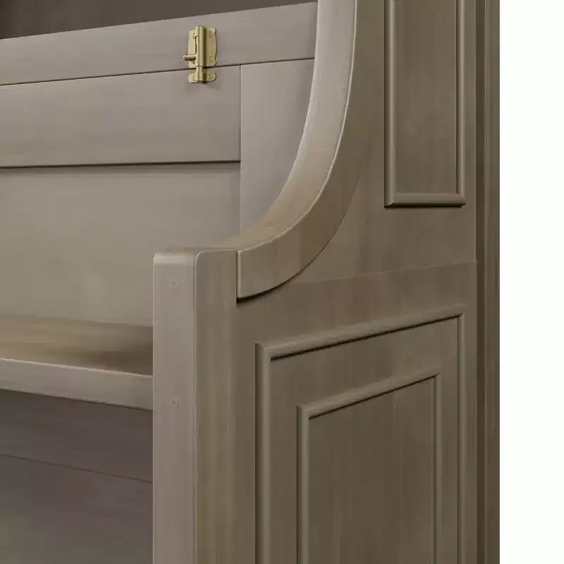 Lit escamotable double Whisen Elegant avec bureau et étagères de rangement